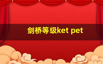 剑桥等级ket pet